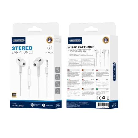 Wired Earphone EP3A cu mufa jack 1.2M / Alb